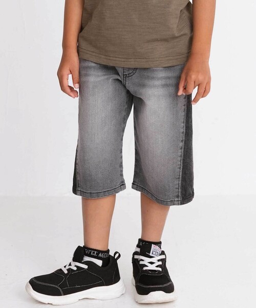 WASK（ワスク）の「6分丈バイカラー・ストレッチデニムパンツ（デニムパンツ・キッズ・ブルー/グレー・130cm/150cm/140cm/160cm）」の2枚目の写真