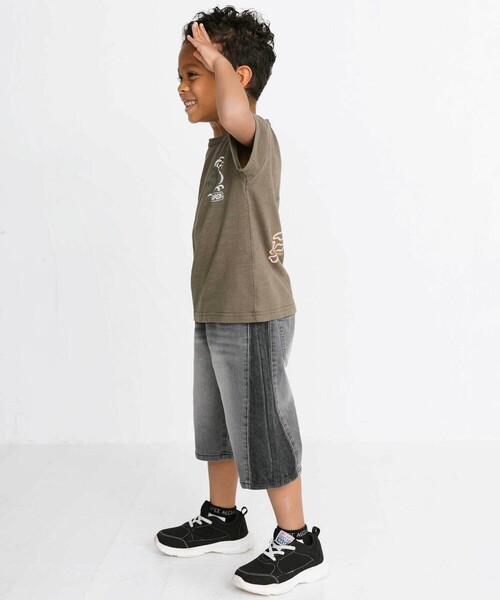 WASK（ワスク）の「6分丈バイカラー・ストレッチデニムパンツ（デニムパンツ・キッズ・ブルー/グレー・130cm/150cm/140cm/160cm）」の6枚目の写真