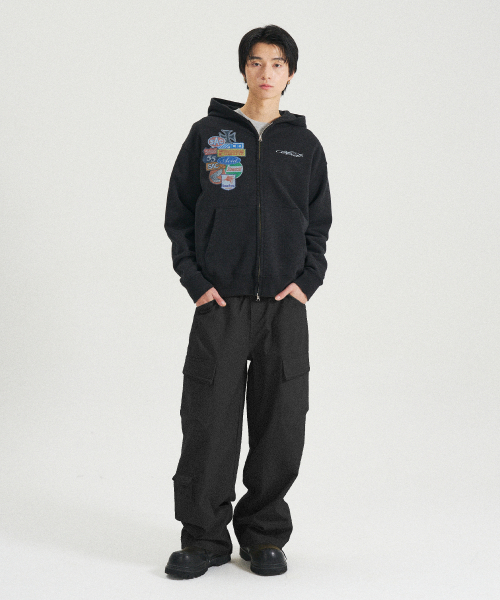 SLOWACID（スローアシッド）の「ヴィンテージスポンサー フードパーカー [ブラック]（パーカー・レディース・その他・SMALL/MEDIUM/LARGE）」の4枚目の写真