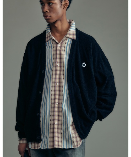 ADAM PATEK（アダムパテック）の「【ADAMPATEK/アダムパテック】jacquard check-stripe shirt/チェックｘストライプジャガードシャツ（シャツ/ブラウス・メンズ・ホワイト/ブラック・1/2）」の2枚目の写真