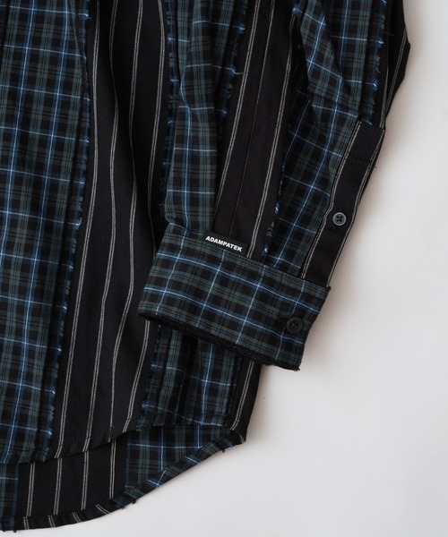 ADAM PATEK（アダムパテック）の「【ADAMPATEK/アダムパテック】jacquard check-stripe shirt/チェックｘストライプジャガードシャツ（シャツ/ブラウス・メンズ・ホワイト/ブラック・1/2）」の6枚目の写真