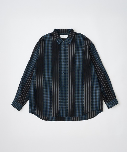ADAM PATEK（アダムパテック）の「【ADAMPATEK/アダムパテック】jacquard check-stripe shirt/チェックｘストライプジャガードシャツ（シャツ/ブラウス・メンズ・ホワイト/ブラック・1/2）」の7枚目の写真