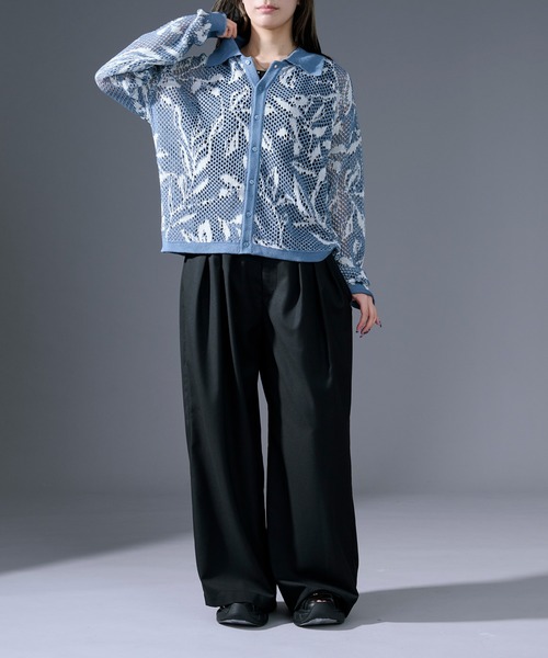Ellno Loset(エルノロゼット)の「柄メッシュポロカーデ(カーディガン/ボレロ・メンズ・ブルー/ブラック・LARGE/MEDIUM/SMALL)」の19枚目の写真