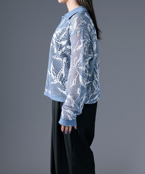 Ellno Loset(エルノロゼット)の「柄メッシュポロカーデ(カーディガン/ボレロ・メンズ・ブルー/ブラック・LARGE/MEDIUM/SMALL)」の17枚目の写真