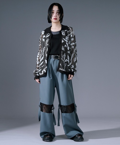 Ellno Loset(エルノロゼット)の「柄メッシュポロカーデ(カーディガン/ボレロ・メンズ・ブルー/ブラック・LARGE/MEDIUM/SMALL)」の4枚目の写真