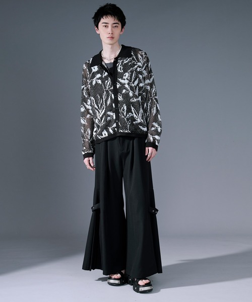 Ellno Loset(エルノロゼット)の「柄メッシュポロカーデ(カーディガン/ボレロ・メンズ・ブルー/ブラック・LARGE/MEDIUM/SMALL)」の3枚目の写真