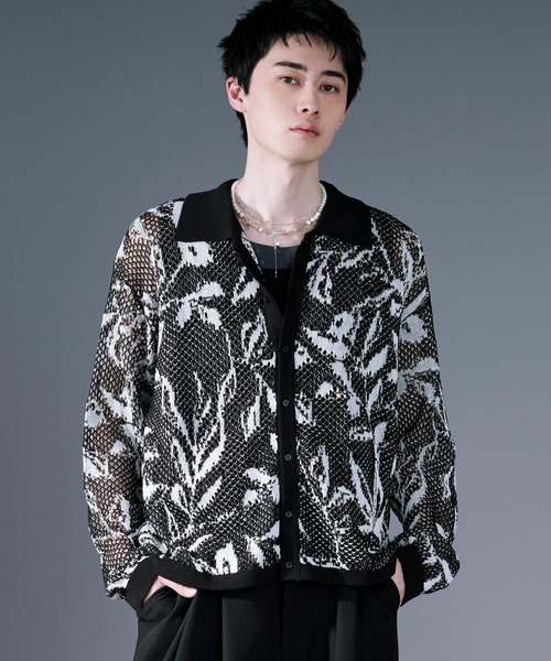 Ellno Loset(エルノロゼット)の「柄メッシュポロカーデ(カーディガン/ボレロ・メンズ・ブルー/ブラック・LARGE/MEDIUM/SMALL)」の21枚目の写真