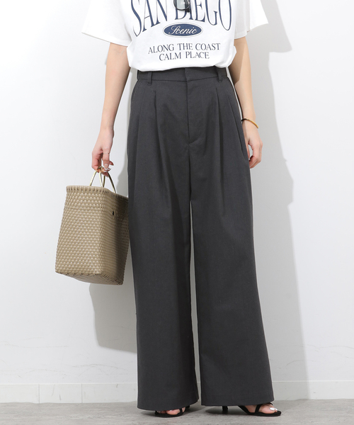 JOURNAL STANDARD relume(ジャーナルスタンダード レリューム)の「リネンミックス2タックパンツ(その他パンツ・レディース・チャコールグレー/ベージュ・38/36)」の4枚目の写真