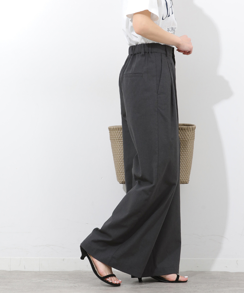 JOURNAL STANDARD relume(ジャーナルスタンダード レリューム)の「リネンミックス2タックパンツ(その他パンツ・レディース・チャコールグレー/ベージュ・38/36)」の6枚目の写真