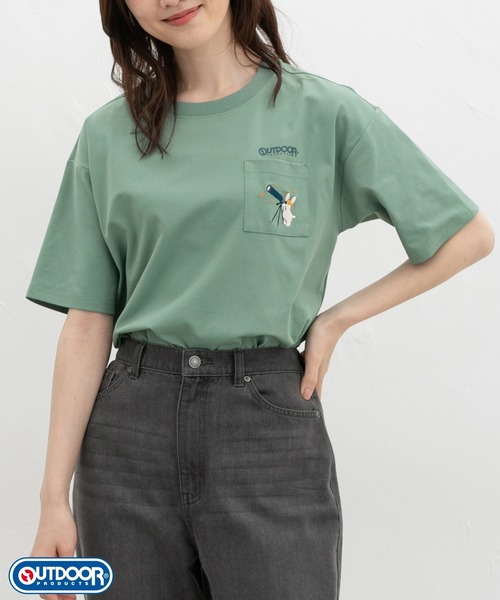Honeys(ハニーズ)の「【アクティブウェア・速乾ドライ・UVカット】OUTDOOR PRODUCTS/半袖Tシャツ(Tシャツ/カットソー・レディース・スミクロ/グレイッシュベージュ/オフホワイト/ブラック/ライトグリーン/ピンク/モカ/ブルー/ネイビー・3L/M/LL/L/S)」の21枚目の写真