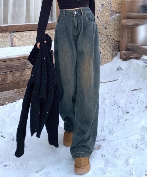 Teem Store(チームストア)の「ヴィンテージ風タックワイドデニムパンツ(デニムパンツ・レディース・その他/サックスブルー/ブルー・M/S)」の12枚目の写真