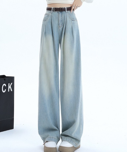 Teem Store(チームストア)の「ヴィンテージ風タックワイドデニムパンツ(デニムパンツ・レディース・その他/サックスブルー/ブルー・M/S)」の13枚目の写真