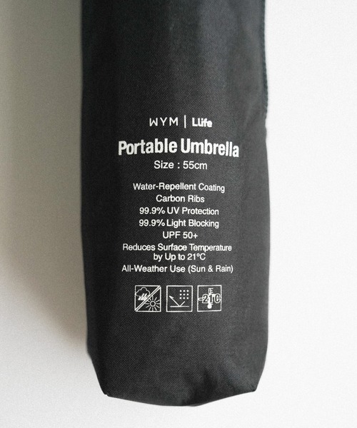 WYM LIDNM（ウィム バイ リドム）の「PORTABLE UV CUT UMBRELLA / Llife（折りたたみ傘・メンズ・ブラック・FREE）」の6枚目の写真