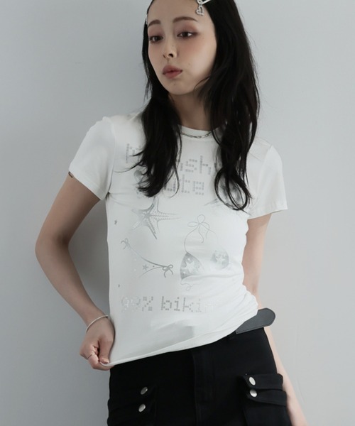 Ulysses(ユリシス)の「ヒトデプリントロゴTシャツ(Tシャツ/カットソー・レディース・ブラック/ホワイト・S/M)」の2枚目の写真