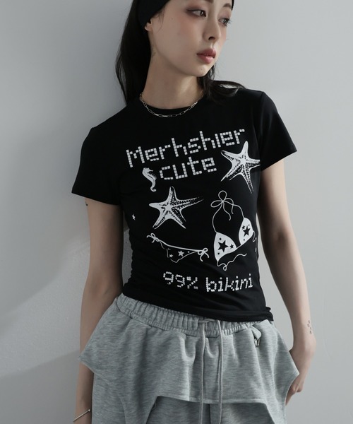 Ulysses(ユリシス)の「ヒトデプリントロゴTシャツ(Tシャツ/カットソー・レディース・ブラック/ホワイト・S/M)」の1枚目の写真