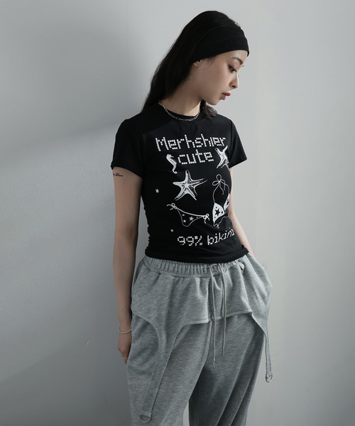 Ulysses(ユリシス)の「ヒトデプリントロゴTシャツ(Tシャツ/カットソー・レディース・ブラック/ホワイト・S/M)」の6枚目の写真