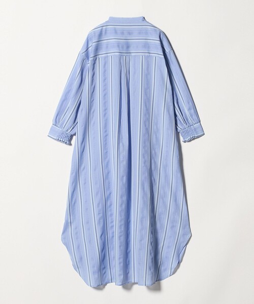 A DAY IN THE LIFE UNITED ARROWS(アデイインザライフユナイテッドアローズ)の「ジャガードストライプ シャツワンピース 7分袖<A DAY IN THE LIFE>(ワンピース・レディース・ベージュ/ライトブルー・FREE)」の7枚目の写真