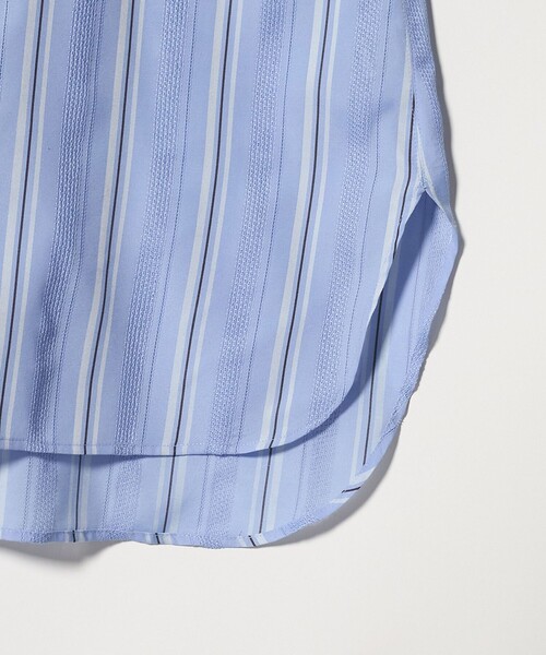 A DAY IN THE LIFE UNITED ARROWS(アデイインザライフユナイテッドアローズ)の「ジャガードストライプ シャツワンピース 7分袖<A DAY IN THE LIFE>(ワンピース・レディース・ベージュ/ライトブルー・FREE)」の10枚目の写真