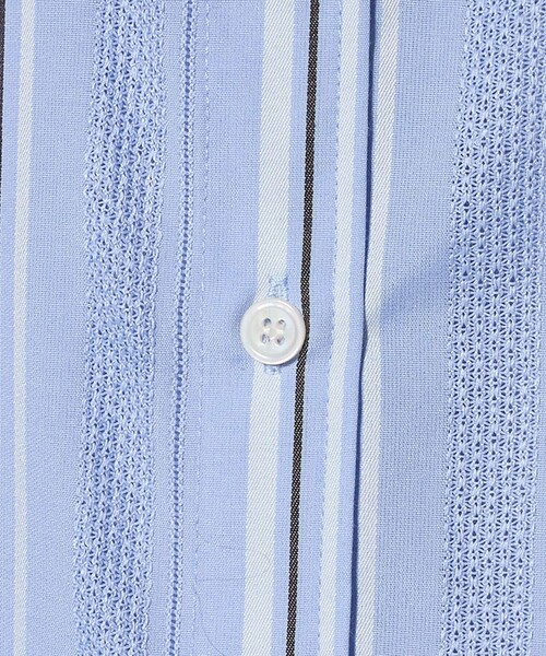 A DAY IN THE LIFE UNITED ARROWS(アデイインザライフユナイテッドアローズ)の「ジャガードストライプ シャツワンピース 7分袖<A DAY IN THE LIFE>(ワンピース・レディース・ベージュ/ライトブルー・FREE)」の11枚目の写真
