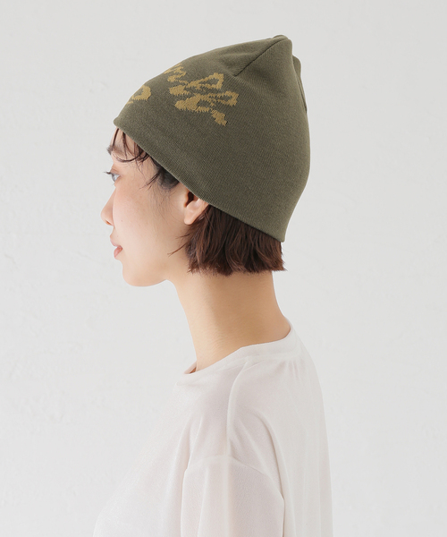Carhartt WIP（カーハートダブリューアイピー）の「【CARHARTT WIP 】 CHEDDA WIP BEANIE（ニットキャップ/ビーニー・レディース・グリーン/ブラック・FREE）」の9枚目の写真