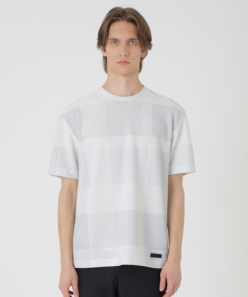 BLACK lab.】ブリーズメッシュクレストブリッジチェックTシャツ（T