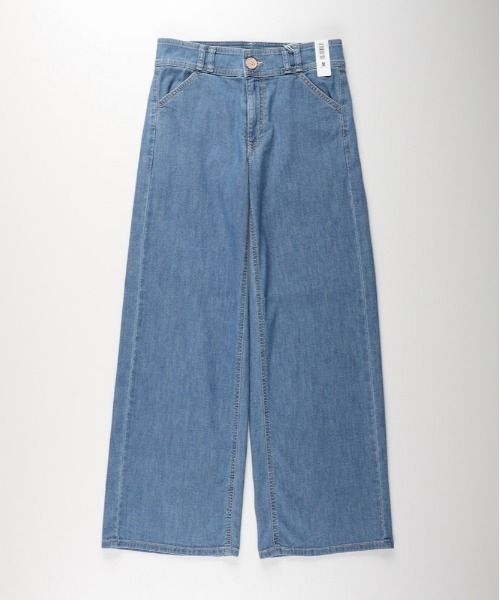 SOMETHING(サムシング)の「SOMETHING(サムシング)【レディース】サマーセミワイドパンツ(夏用/COOL/涼/抗菌/消臭/制菌)(デニムパンツ・レディース・ライトインディゴブルー・L/XS/S/M)」の7枚目の写真