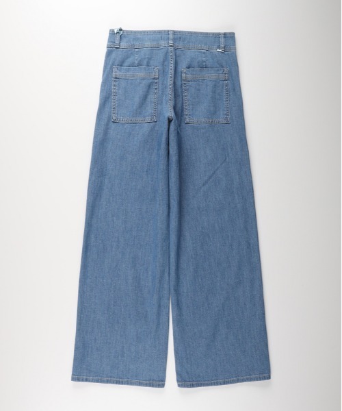 SOMETHING(サムシング)の「SOMETHING(サムシング)【レディース】サマーセミワイドパンツ(夏用/COOL/涼/抗菌/消臭/制菌)(デニムパンツ・レディース・ライトインディゴブルー・L/XS/S/M)」の8枚目の写真