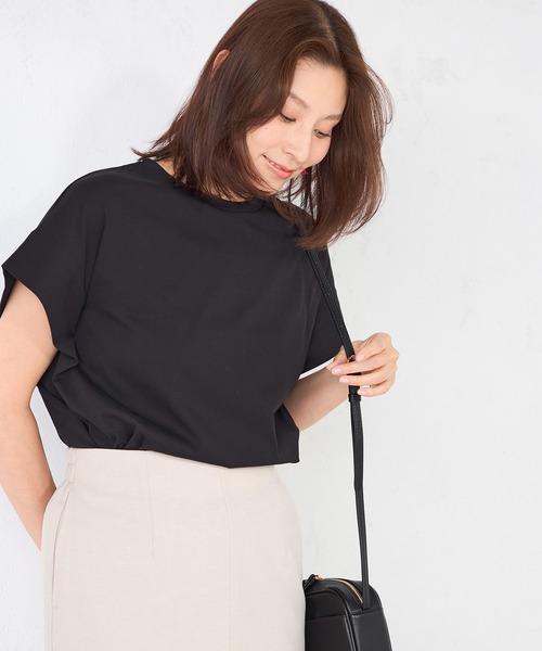 GALLORIA（ギャローリア）の「ゆるシルエットプルオーバー（Tシャツ/カットソー・レディース・ライトイエロー/オフホワイト/ブラック/カーキ・S/M/LL/L）」の3枚目の写真
