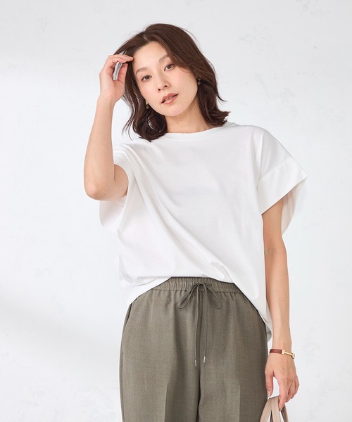 GALLORIA（ギャローリア）の「ゆるシルエットプルオーバー（Tシャツ/カットソー・レディース・ライトイエロー/オフホワイト/ブラック/カーキ・S/M/LL/L）」の5枚目の写真