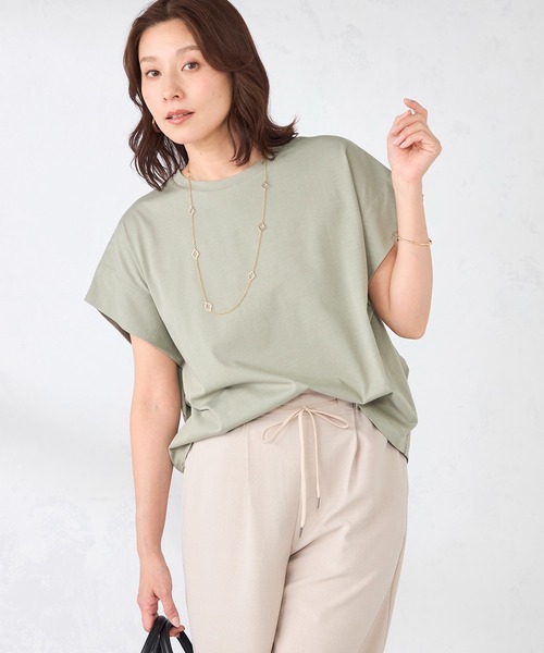 GALLORIA（ギャローリア）の「ゆるシルエットプルオーバー（Tシャツ/カットソー・レディース・ライトイエロー/オフホワイト/ブラック/カーキ・S/M/LL/L）」の13枚目の写真
