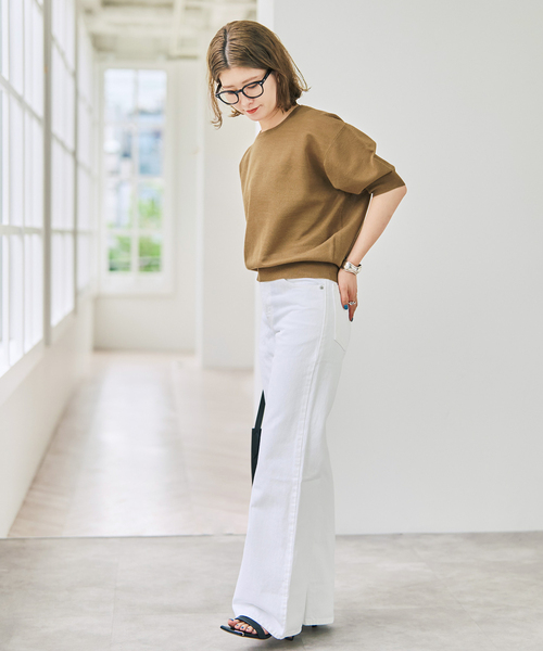 Spick & Span(スピックアンドスパン)の「《手洗い可》シアーミラノリブパフスリーブプルオーバー(ニット/セーター・レディース・ブラック/キャメル・FREE)」の14枚目の写真