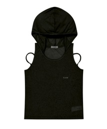 OJOS（オホス）の「【OJOS】Rib Hood Sleeveless / 【オホス】シアーレイヤードリブフード付きタンクトップ（タンクトップ）」