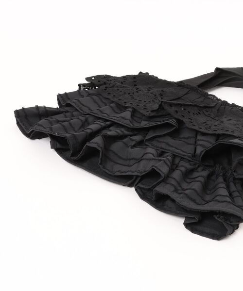 VIBGYOR(ヴィブジョー)の「Liaa/レース フリル ミニバッグ A18795(トートバッグ・レディース・ホワイト/ブラック・FREE)」の5枚目の写真