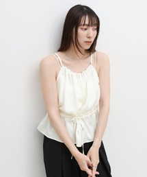 select MOCA | ウエストドロストサテンギャザーキャミ(キャミソール)