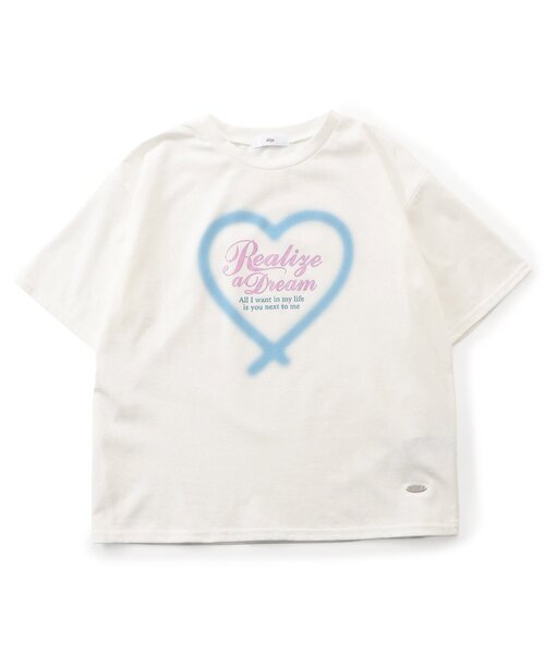 algy(アルジー)の「スプレーハートラメ半袖Tシャツ(Tシャツ/カットソー・キッズ・ピンク/オフホワイト/サックスブルー・130/140/150/160)」の8枚目の写真