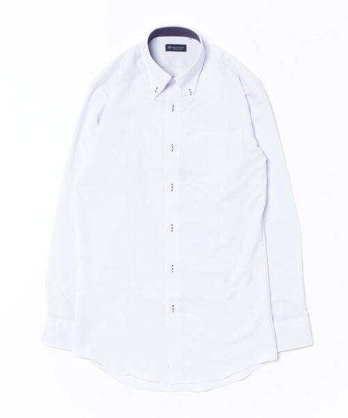 TOKYO SHIRTS（トウキョウシャツ）の「【吸水速乾】【COFREX】形態安定ノンアイロン ボタンダウン 長袖ビジネスワイシャツ （大きいサイズ・長いサイズ）（ビジネスシャツ・メンズ・パープル・首回り39cm-裄丈88cm/首回り42cm-裄丈90cm/首回り47cm-裄丈86cm/首回り41cm-裄丈90cm/首回り43cm-裄丈90cm/首回り45cm-裄丈86cm/首回り45cm-裄丈90cm/首回り45cm-裄丈82cm/首回り47cm-裄丈90cm）」の6枚目の写真