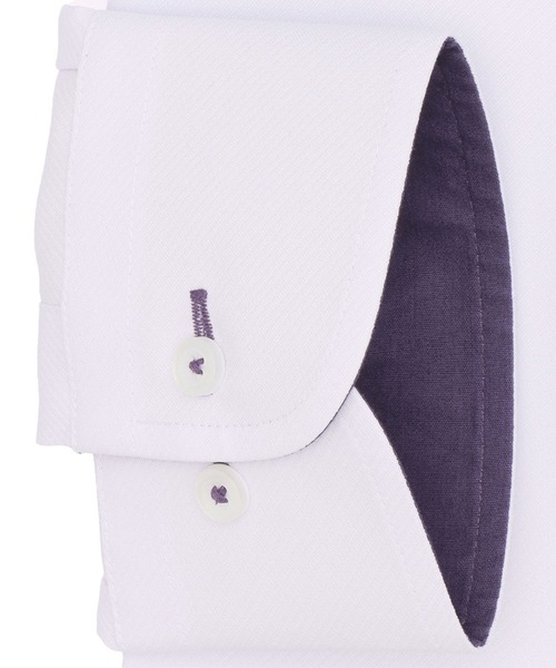 TOKYO SHIRTS（トウキョウシャツ）の「【吸水速乾】【COFREX】形態安定ノンアイロン ボタンダウン 長袖ビジネスワイシャツ （大きいサイズ・長いサイズ）（ビジネスシャツ・メンズ・パープル・首回り39cm-裄丈88cm/首回り42cm-裄丈90cm/首回り47cm-裄丈86cm/首回り41cm-裄丈90cm/首回り43cm-裄丈90cm/首回り45cm-裄丈86cm/首回り45cm-裄丈90cm/首回り45cm-裄丈82cm/首回り47cm-裄丈90cm）」の3枚目の写真