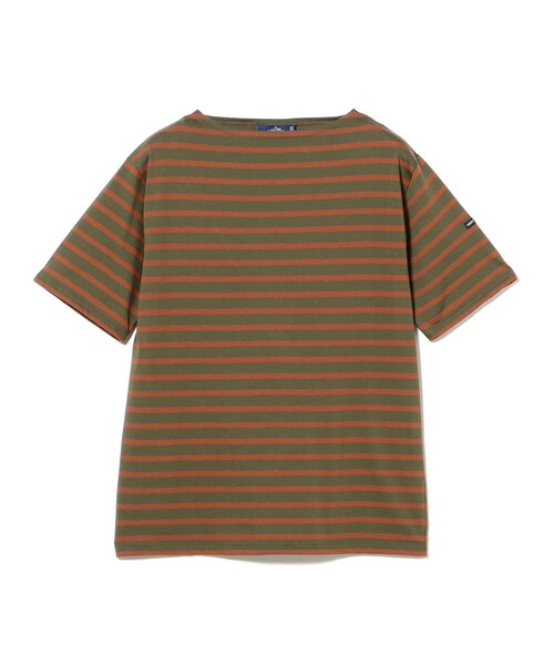 BEAMS F(ビームスエフ)の「SAINT JAMES / PIRIAC コットン ボートネック ボーダー Tシャツ(Tシャツ/カットソー・メンズ・オリーブ/ホワイト系その他3/チャコールグレー・5/6/4)」の4枚目の写真
