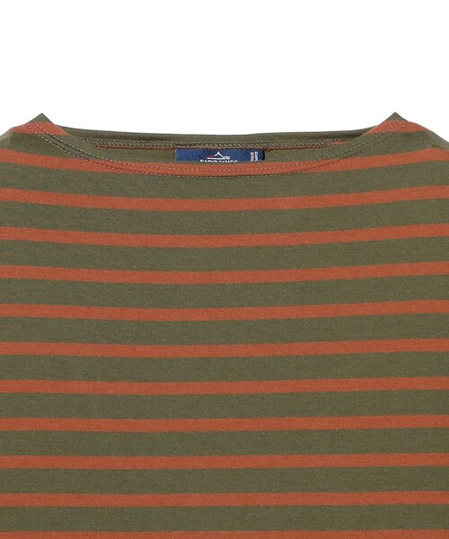 BEAMS F(ビームスエフ)の「SAINT JAMES / PIRIAC コットン ボートネック ボーダー Tシャツ(Tシャツ/カットソー・メンズ・オリーブ/ホワイト系その他3/チャコールグレー・5/6/4)」の5枚目の写真