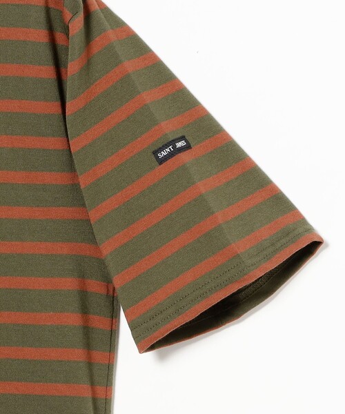 BEAMS F(ビームスエフ)の「SAINT JAMES / PIRIAC コットン ボートネック ボーダー Tシャツ(Tシャツ/カットソー・メンズ・オリーブ/ホワイト系その他3/チャコールグレー・5/6/4)」の6枚目の写真