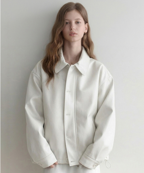 LENAV(ルナブ)の「les button leather Jacket (Ivory)(ライダースジャケット・レディース・その他・MEDIUM/LARGE)」の1枚目の写真