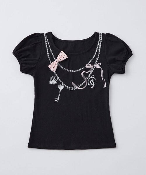OLIVE des OLIVE（オリーブデオリーブ）の「【インフルエンサー企画】miko necklace tee（Tシャツ/カットソー・レディース・ピンク/ブラック・FREE）」の7枚目の写真