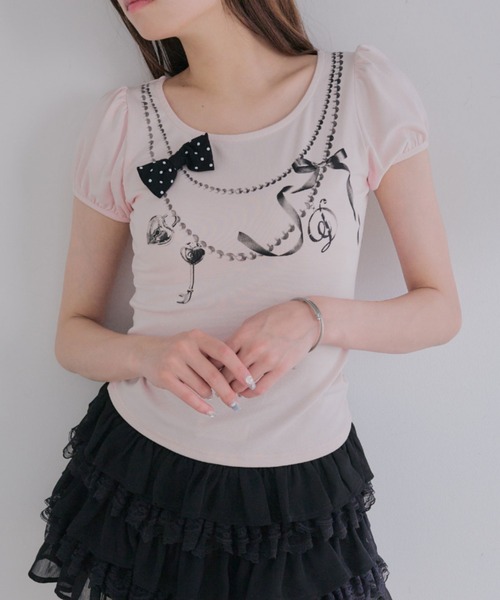セール】【インフルエンサー企画】miko necklace tee（Tシャツ