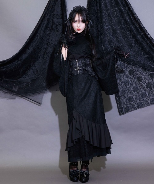 NIBBLE POISON（ニブルポイズン）の「裾フリルマーメイドＳＫ（スカート・レディース・ブラック/ネイビー・MEDIUM）」の6枚目の写真