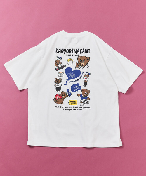 kaoyorinakami(カオヨリナカミ)の「kaoyorinakami × FREAK'S STORE/カオヨリナカミ 別注 ランダムベア Tee(Tシャツ/カットソー・メンズ・ネイビー/オフホワイト/チャコールグレー・SMALL/LARGE/MEDIUM)」の11枚目の写真