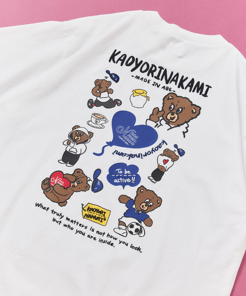 kaoyorinakami(カオヨリナカミ)の「kaoyorinakami × FREAK'S STORE/カオヨリナカミ 別注 ランダムベア Tee(Tシャツ/カットソー・メンズ・ネイビー/オフホワイト/チャコールグレー・SMALL/LARGE/MEDIUM)」の13枚目の写真