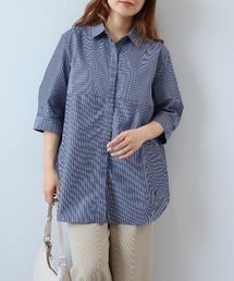 【L～6L 大きいサイズ】【接触冷感・UVカット】スキッパー7分袖シャツ