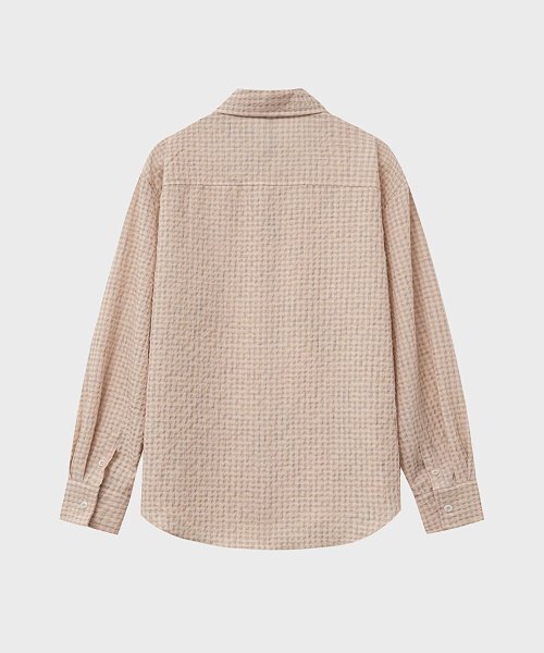NOIRER(ノイア)の「コットンウェーブチェックルーズフィットシャツ(ピーチパーズ)(シャツ/ブラウス・メンズ・その他・48/50)」の3枚目の写真