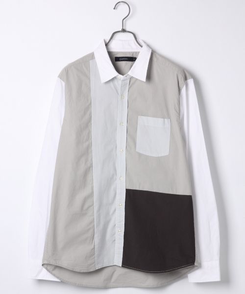 RAGEBLUE（レイジブルー）の「パネル切り替えシャツ長袖/712806（シャツ/ブラウス・メンズ・ネイビー/ライトブルー/グレー/ブルー・MEDIUM/LARGE）」の2枚目の写真