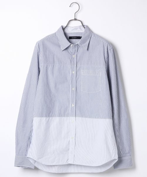 RAGEBLUE（レイジブルー）の「パネル切り替えシャツ長袖/712806（シャツ/ブラウス・メンズ・ネイビー/ライトブルー/グレー/ブルー・MEDIUM/LARGE）」の4枚目の写真